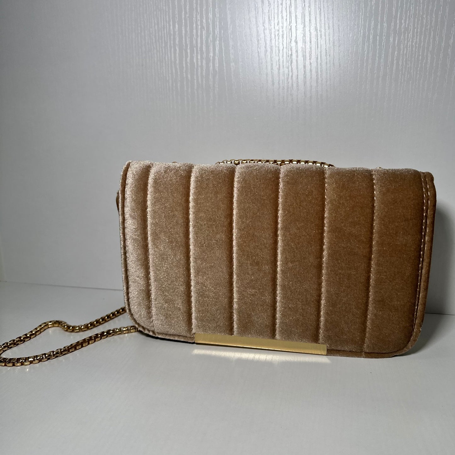 NUDE VELVET PURSE