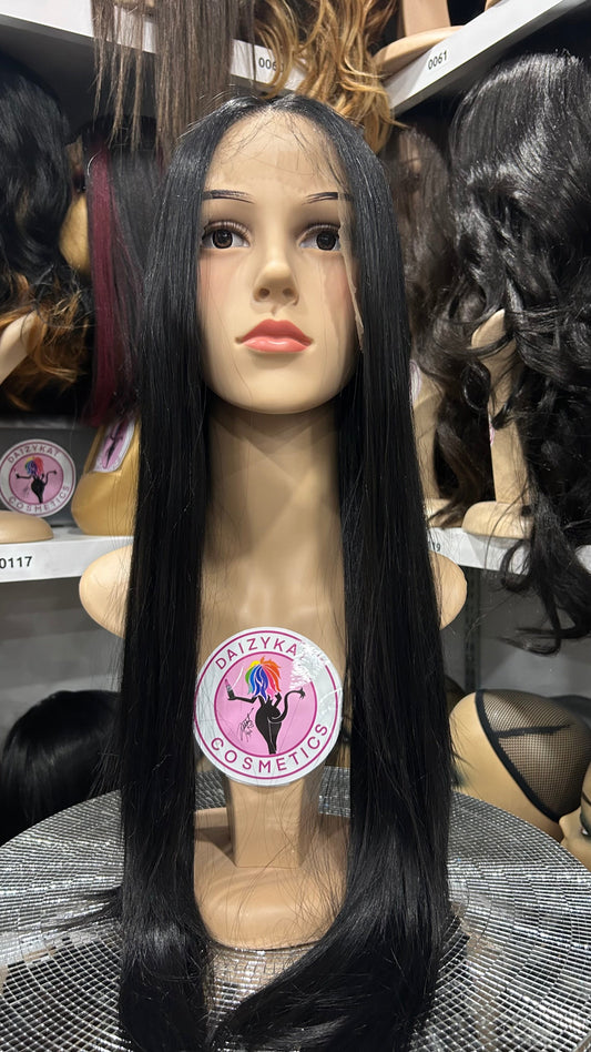 #140 Mia - Deep Middle Part Lace Front Wig - Black 26in - The Pink Makeup Box