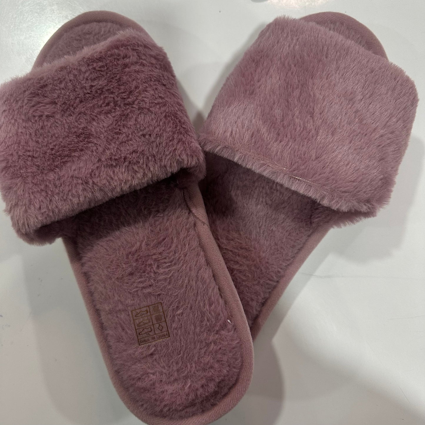 Purple Furry Slippers - Size 9/9.5