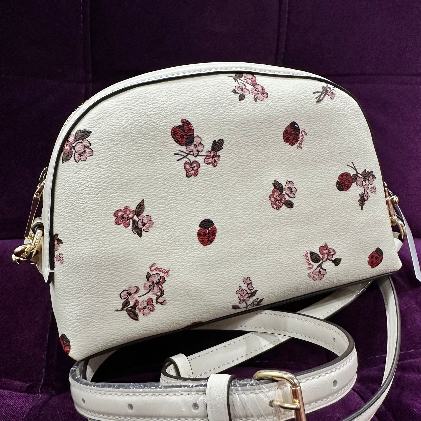 Coach Creme Cherries Authentic Crossbody/Hand Bag