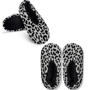 Leopard Sherpa Slippers - Size Medium 6.5-8