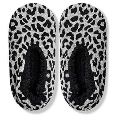 Leopard Sherpa Slippers - Size Medium 6.5-8