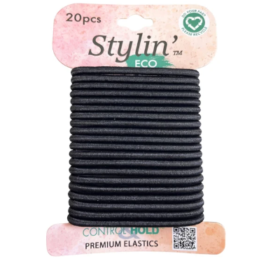 Stylin 20pc Black Hair Ties