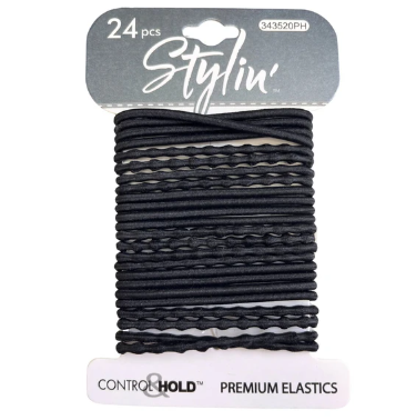 Stylin 24pc Black Hair Ties