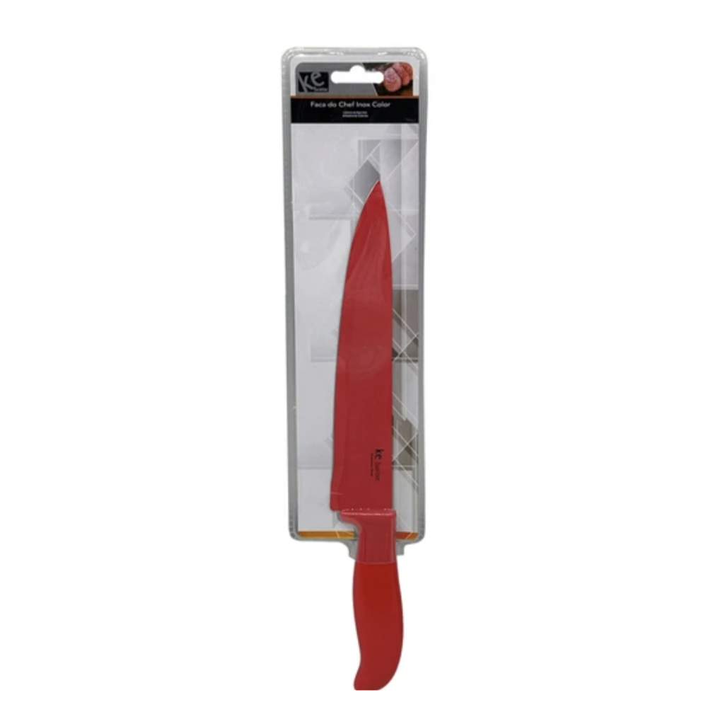 8" Stainless Steel Chefs Knife - Red (Ships After 3/19/25)